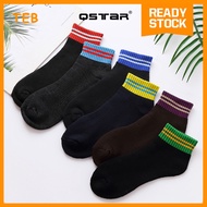 QSTAR Men's Ankle Stripe Sport Cushion Thick Work Socks Sport Socks / Stoking Lelaki Sukan Tebal Pen