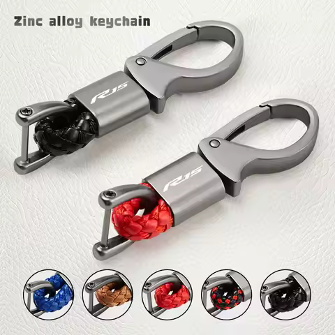 Suitable for Yamaha YZF R15 YZFR15 R15 V3 YZF-R15 new zinc alloy leather rope keychain motorcycle ac