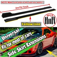 2M/78.7'' Car Side Skirt Extension Spoiler Lip For Audi A3 A5 A6 A7 A8 Q3 RS5 RS6 TT For Toyota For 