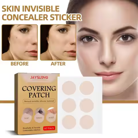 JAYSUING 60PCS Invisible Concealer Patch Tattoo Scar Scald Cover Sticker Waterproof Silicone Tape Br