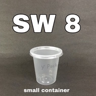 SW8 Round Disposable Plastic Small Container 8oz 100PCS【Ready Stock】