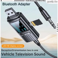 Bluetooth 5.4 Audio Receiver Transmitter with HD Display Screen 3.5mm AUX Car Adapter Wireless Audio