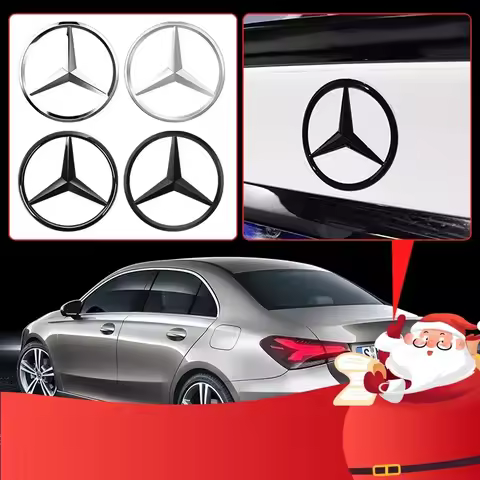 90mm ABS Star Stickers Car Rear Trunk Emblem For Mercedes Benz S320 W164 W203 W204 W168 C180 E320 A2