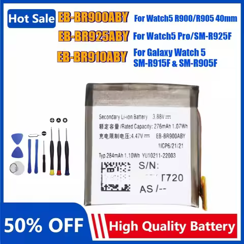 New Replacement Battery EB-BR925ABY EB-BR900ABY EB-BR910ABY for Samsung Galaxy Watch5 40MM 44MM Watc