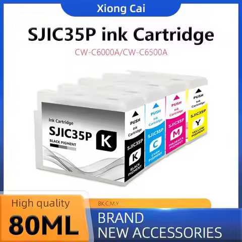 80ML with chip SJIC35P Ink Cartridge,for Epson CW-C6500P CW-C6000A CW-C6000P CW-C6500A Color Label P