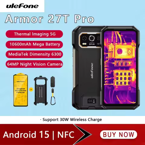 Ulefone Armor 27T Pro 5G Rugged Phone 6.78Inch 24GB RAM 256GB ROM Mobile Phone 10600mAh 64MP Night C