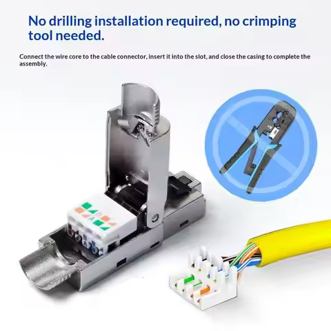 【Y】1Pc RJ45 CAT8 CAT7 CAT6A CAT6 Toolless Ethernet Cable Connector Shielded Network Cable Plug For 2