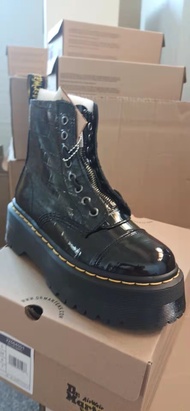 บูท Jadon สำหรับผู้หญิงส้นสูง4ซม.ส้นหนา5ซม. รองเท้าบูท Martin 8รูสำหรับผู้หญิง