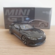 Mini GT 1008 Aston Martin DBS 1/64 (007 Edition, James Bond, Black Grey, RHD, Original, Official, Li