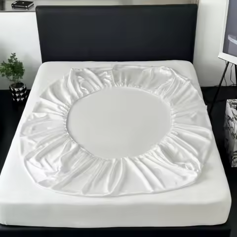 1pc High Quality 60s Lyocell Fiber Fitted Sheet ,Solid Mattress Covers with Elastic Bands.Grey Silky