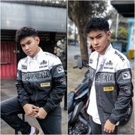 RA CLOTH JAKET NASCAR SKULL PUTIH HITAM SALVIO HEXIA