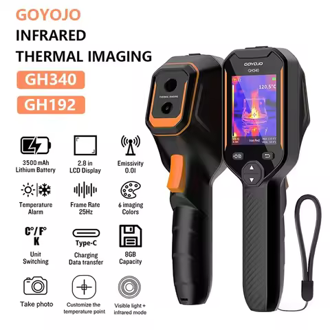 GH340 256x192 Thermal Camera with 2MP Visual Camera 640x480 Super IR Thermal Imaging Camera for HVAC