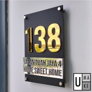 Modern House Number Plate Outdoor 3D Acrylic House number plate (Fully Customized) 门牌 Nombor Rumah