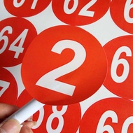 Yixi 9CM Waterproof Round Adhesive Number Sticker Number Sticker Number Size Sticker Table Sticker P