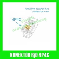 10pcs Telephone Connector RJ9 Connector 4P4C 4 Pin RJ 9 telephone 4p 4pin cable cable