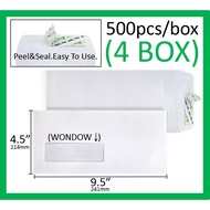 Envelope4.5" x 9.5" White Window (Peel & Seal) (500 Pcs/Box) - 4 Box