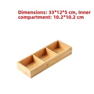 Partitioned Bamboo Wood Tray 9 Compartments