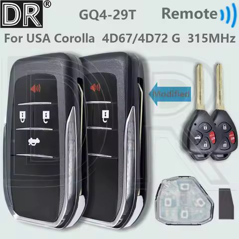 DR GQ4-29T 315MHz 4D67 4D72 G Chip Car Remote Control Key For Toyota Corolla Camry Vibe Pontiac Matr
