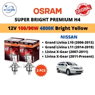 OSRAM Super Bright Premium H4 Halogen Headlamp Bulb (2pcs) 12V 100/90W for Nissan Grand Livina L10 L