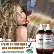 Argan Oil Shampoo and conditioner for frizzy hair/damaged hair/frizzy hair，Quickly nourishes hair.Ma