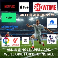 NETFLIX / HULU / PRIME VIDEO /SHOWTIME / LIVE TV/ ANDROID BOX / SMART TV / PHONE / 4K UHD