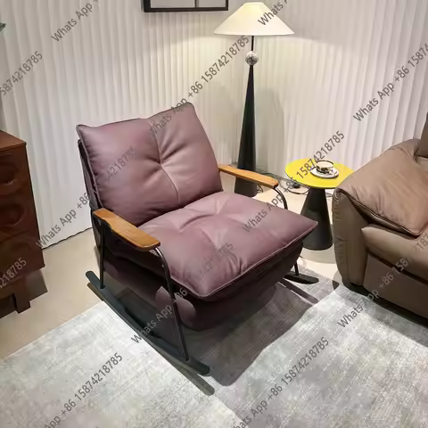 Medieval style living room lounge chair, leather chair, single sofa, rocking dream purple series laz