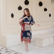 Baju Dress Batik Wanita Pakaian Pesta Kondangan Batik Mewah Elegan