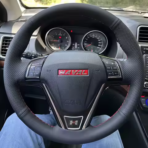 DIY Hand Stitched Steering Wheel Cover Non-Slip Breathable For HAVAL H1 H2 H6 H6 Coupe H7 M4 M6 Car 