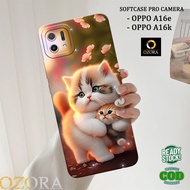 HP OZORA - Latest Oppo A16e / A16k Softcase - Cute Cat Fashion Case - Oppo A16e / A16k Phone Case - 