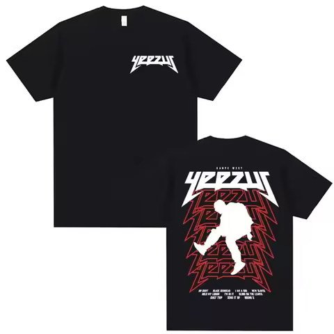 Rapper Kanye West Yeezus Tour Album Merch T Shirt Men's Clothing Hip Hop Harajuku T-shirt Unisex Cas