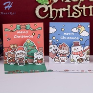 HK Happy New Year Greeting Card Merry Christmas Cards with Envelope Kids Mini Postcard Gift Card Xmas Party