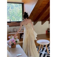 ชุดวันหยุดริมทะเลโรแมนติกฝรั่งเศสที่กําหนดเองน้ําตาลไม่ขม Super Woman Off-Shoulder Top + Super Woman