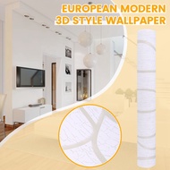 53cmx9.2M European Modern 3D Non-Woven Moisture-Proof Bedroom Background Wallpaper Curve Thickened W