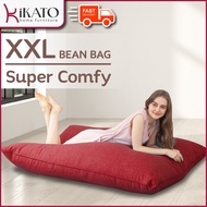 YUGANA HOME MEGA Bean Bag XXL Size Full Set With Beads Filling Solid Linen / Soft Velvet Fabric - Japanese Style Adults Bean Bag Sofa Chair 懒人豆袋沙发 Adult Bean Beg Kerusi Malas Besar Malaysia Living Room Furniture Home Office Homestay XXL XXXL