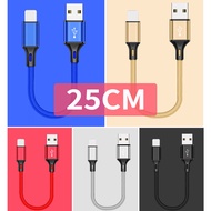 0.25m Short USB C Cable 3A Fast Charging Type C Cable Portable Data Cord For Samsung Xiaomi Mobile P