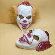 10.14 Halloween Clown Mask Plastic Hairy Wig Secret Room Escape Clown Resurrection Mask Horror Mask