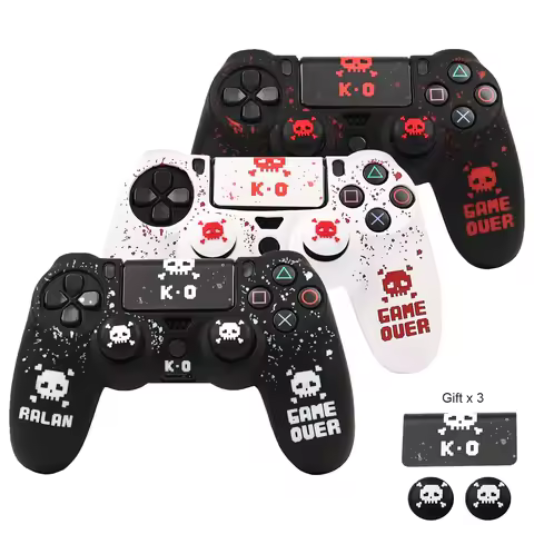 For PS4 Controller Cover Laser Engraving Anti-Collision Full Protection Cover for PS4 Slim Pro Games