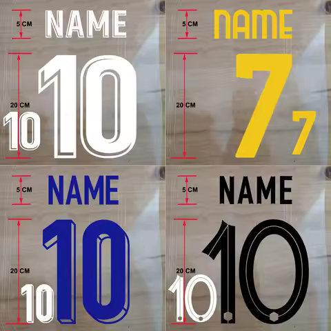 Children Football Namesets Custom Name Number Hot Transfer Sticker 10# 7# 10# 7# For Soccer Athlete 