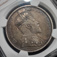 Straits Settlements 1903 B, 1 Dollar NGC AU53 Incuse Minmark COIN