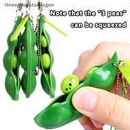 [threegoodstonesgen] 1pcs Fidget Toys Pack Portachiavi Deion Edamame Toys Squishy Squeeze Peas Beans