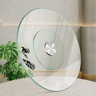 Lazy Susan Tempered Glass Household round Desktop Explosion-Proof Turntable Hotel Large round Desk Base Rotating Table Top/Tempered Glass Lazy Susan / Tempered Glass table rotating / Turn table