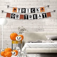 Halloween flag string set with spooky theme to color for home deco, study corner, gift for children 