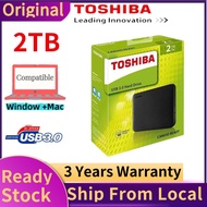 Toshiba 1TB/2TB (สีดำ) USB 3.0 HDD External Hard Drive ( ฮาดดิสพกพา ฮาร์ดไดรฟ์ภายนอก )