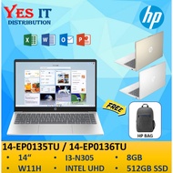 HP 14-ep0135tu / 14-EP0136TU 14" FHD Laptop Gold/Silver (i3-N305, 8GB, 512GB SSD, Intel, W11, HS, 2Y