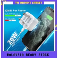 ♕LOCAL STOCK♕ USB-C 20W Fast Charger Power Adaptor PD Cable Data Suit Compatible Accessories Mobile