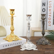 Ornaments Zinc Alloy Classical Square Seat Decoration Home European Style High-value Candlestick Can