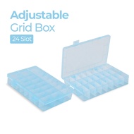 SQUARE Multifunction Adjustable Grid Box 24 Slots Storage Box Tool Box Storage Tool Box Set - J24D