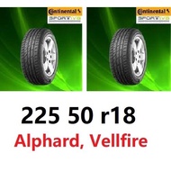 Continental Sportiva Tire 225/50 r18, 225 50 r18 Tayar, Alphard Tire, Vellfire Tire