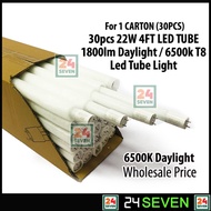 TWENTYFOURSEVEN - 30pcs 22W 4ft LED Tube 1800LM Daylight WHITE 6500k T8 Led Tube Light LED TUBE T8 LED T8 TUBE LIGHT