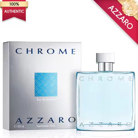 Azzaro Chrome Eau De Toilette - Fresh Aquatic Mens Cologne - Citrus, Woody, Musky Fragrance - Fresh 